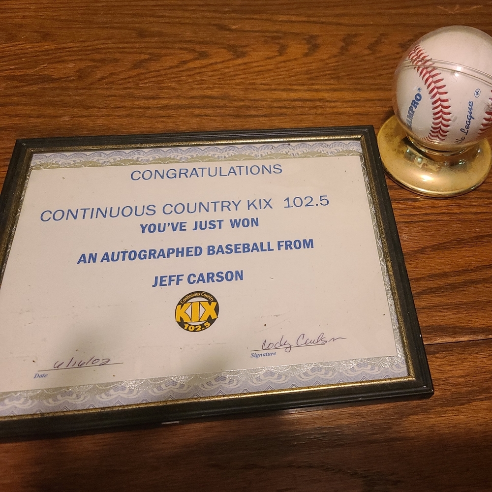 Jeff Carson autograph Baseball
